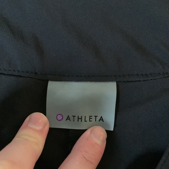 Athleta Large Black Pleated Seam Tie Waist Athletic Stretchy Skirt Skort - Picture 3 of 9